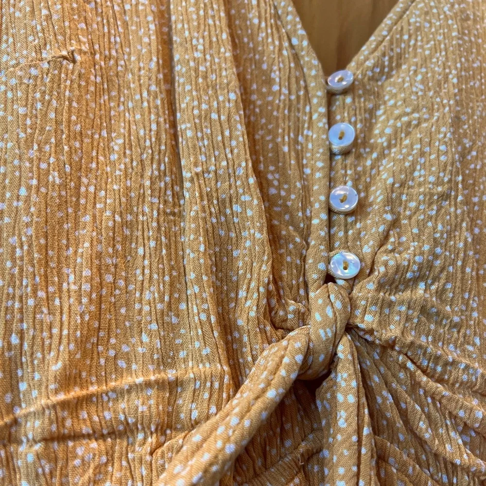 Abercrombie Yellow Tie Front Dress with Short Sleeves - Picture 3 of 6